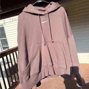 Nike Women's Hoodie in Brown with White Logo